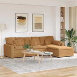 vidaXL Modulaire bank met voetenbank en kussens beige