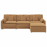 vidaXL Modulaire bank met voetenbank en kussens beige