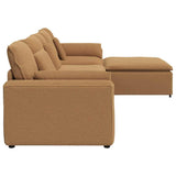 vidaXL Modulaire bank met voetenbank en kussens beige