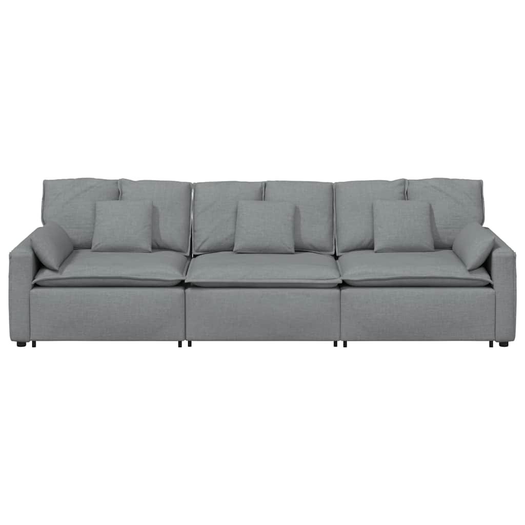 vidaXL Modulaire bank met kussens lichtgrijs