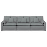 vidaXL Modulaire bank met kussens lichtgrijs