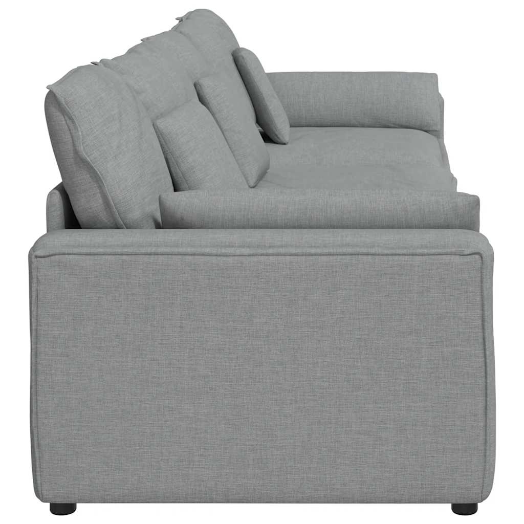 vidaXL Modulaire bank met kussens lichtgrijs