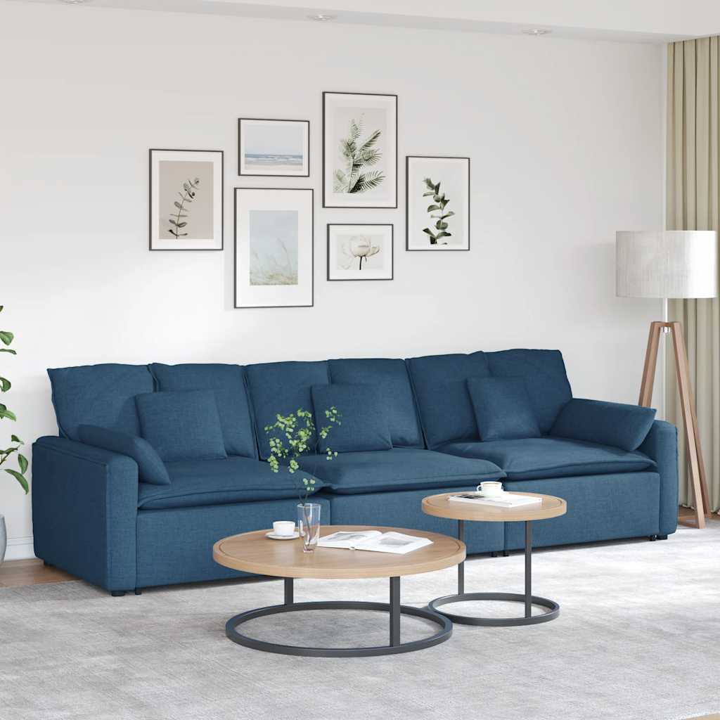 vidaXL Modulaire bank met kussens lichtgrijs