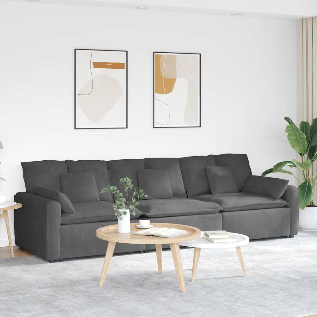vidaXL Modulaire bank met kussens lichtgrijs