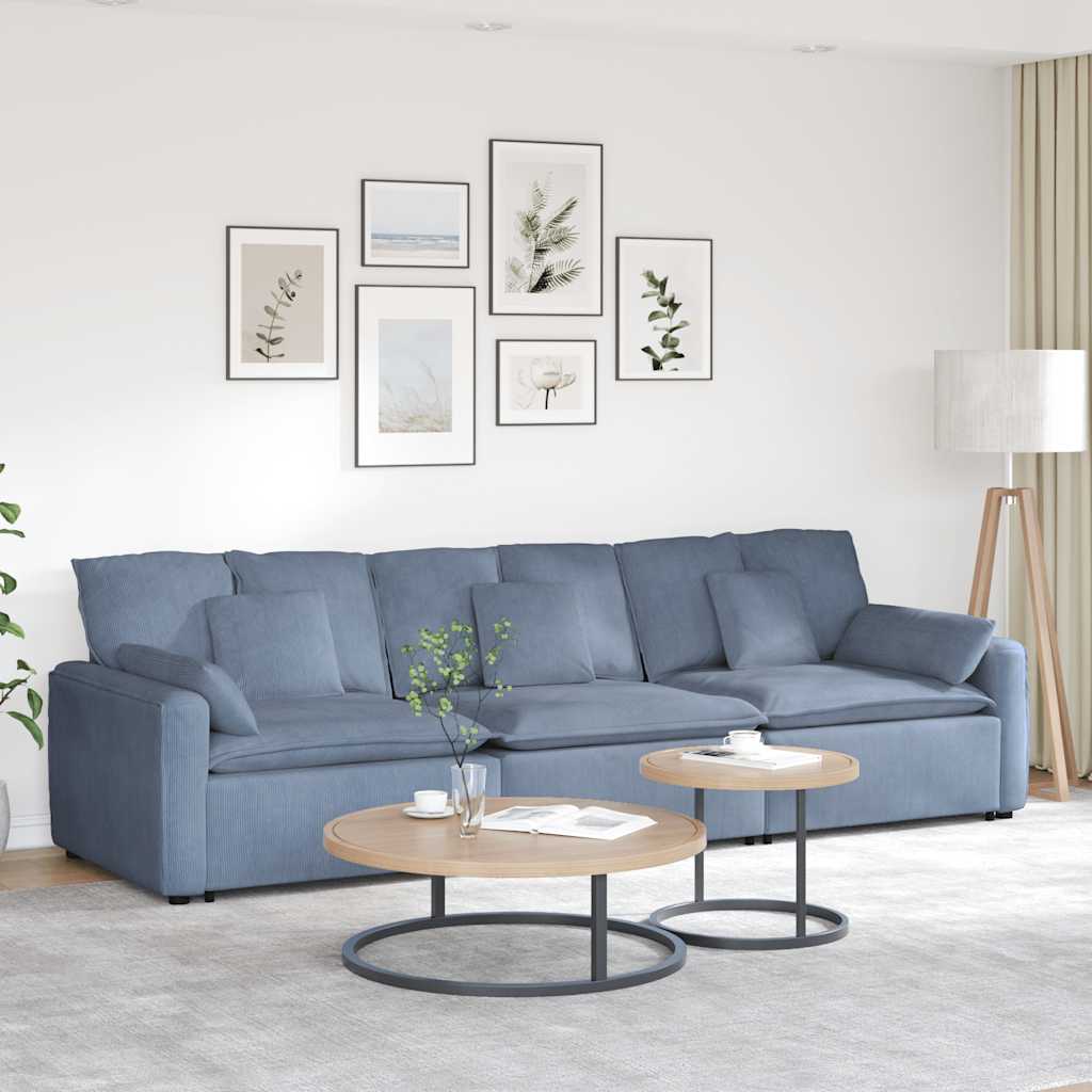 vidaXL Modulaire bank met kussens lichtgrijs