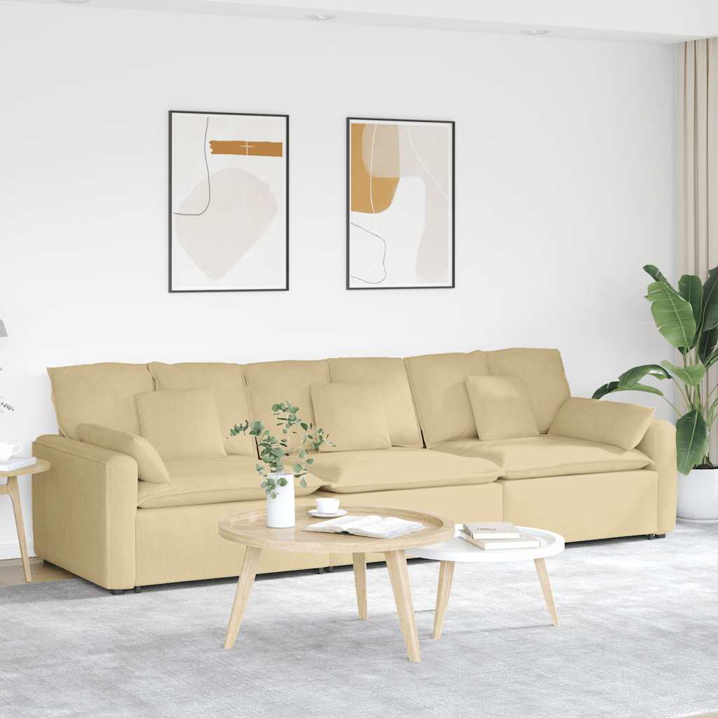 vidaXL Modulaire bank met kussens lichtgrijs