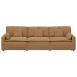 vidaXL Modulaire bank met kussens beige
