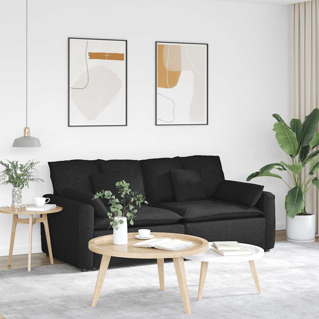 vidaXL Modulaire bank met kussens lichtgrijs