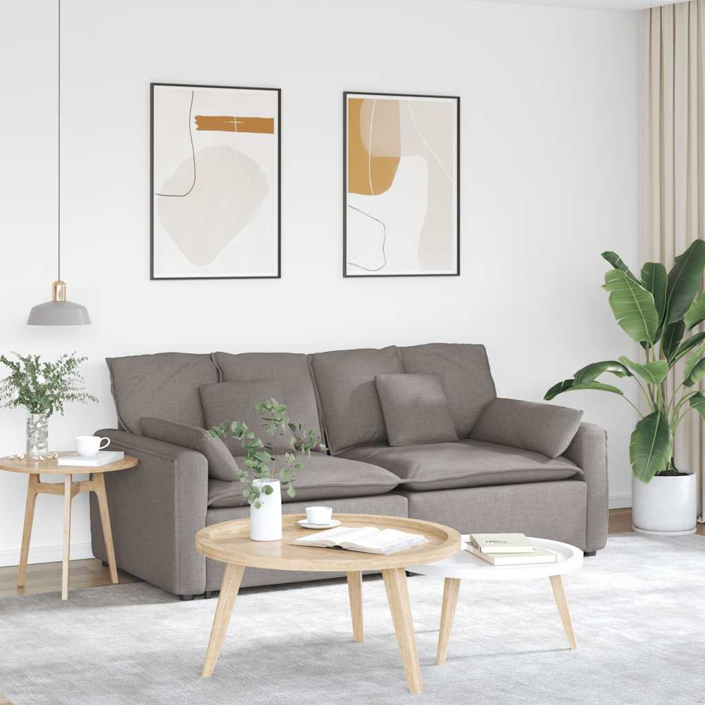 vidaXL Modulaire bank met kussens lichtgrijs