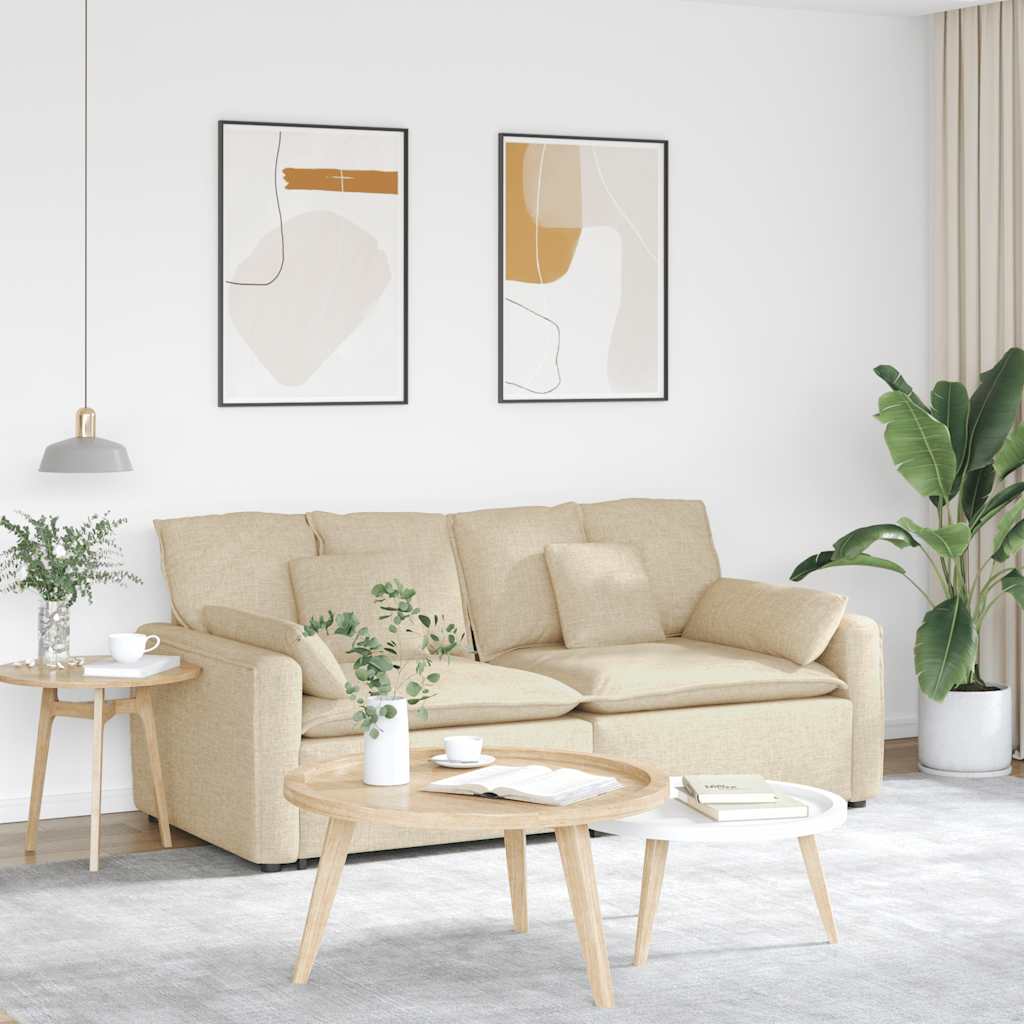 vidaXL Modulaire bank met kussens lichtgrijs