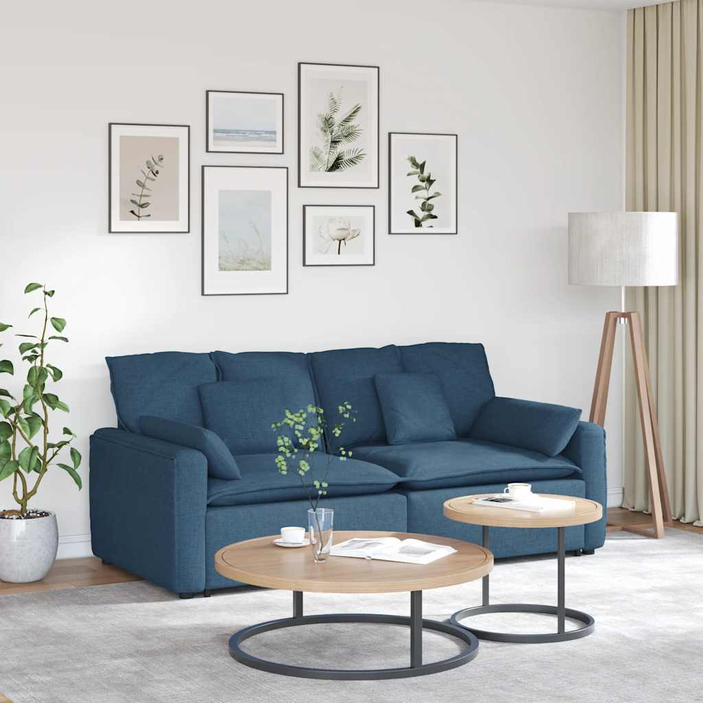 vidaXL Modulaire bank met kussens lichtgrijs