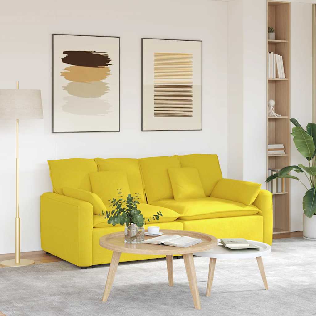 vidaXL Modulaire bank met kussens lichtgrijs