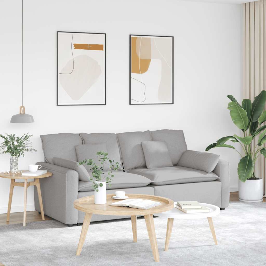 vidaXL Modulaire bank met kussens lichtgrijs