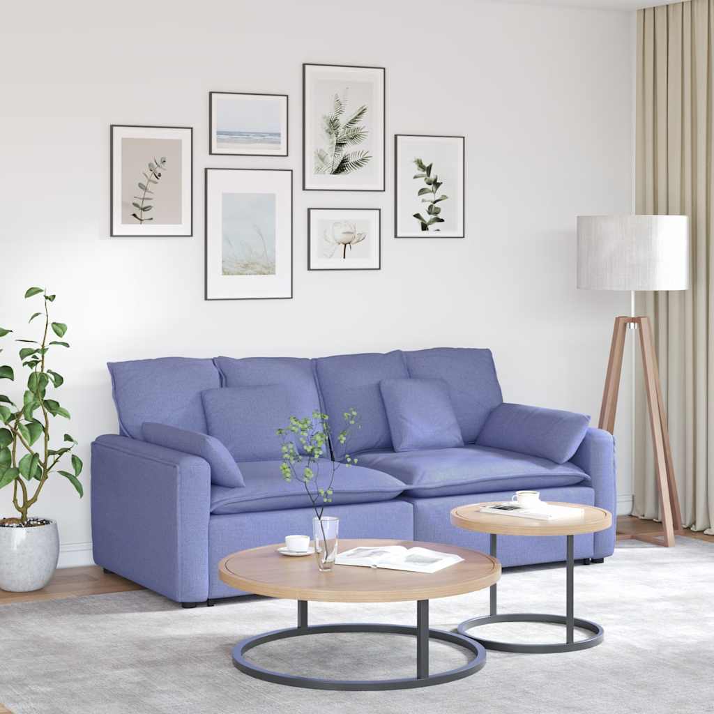 vidaXL Modulaire bank met kussens lichtgrijs
