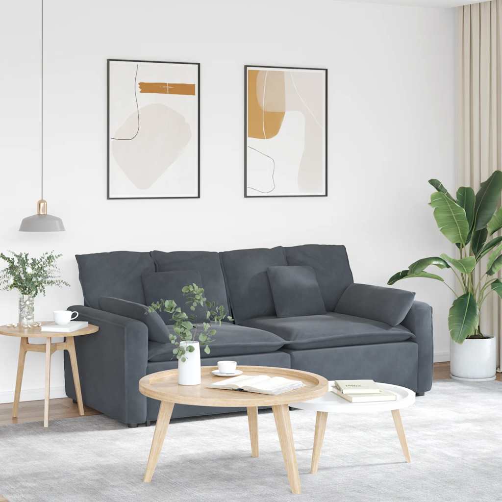 vidaXL Modulaire bank met kussens blauw