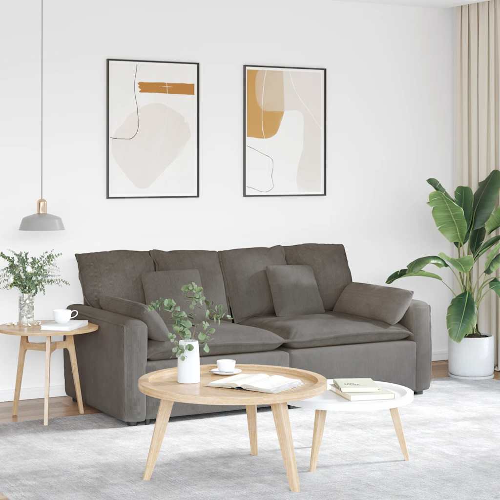 vidaXL Modulaire bank met kussens lichtgrijs