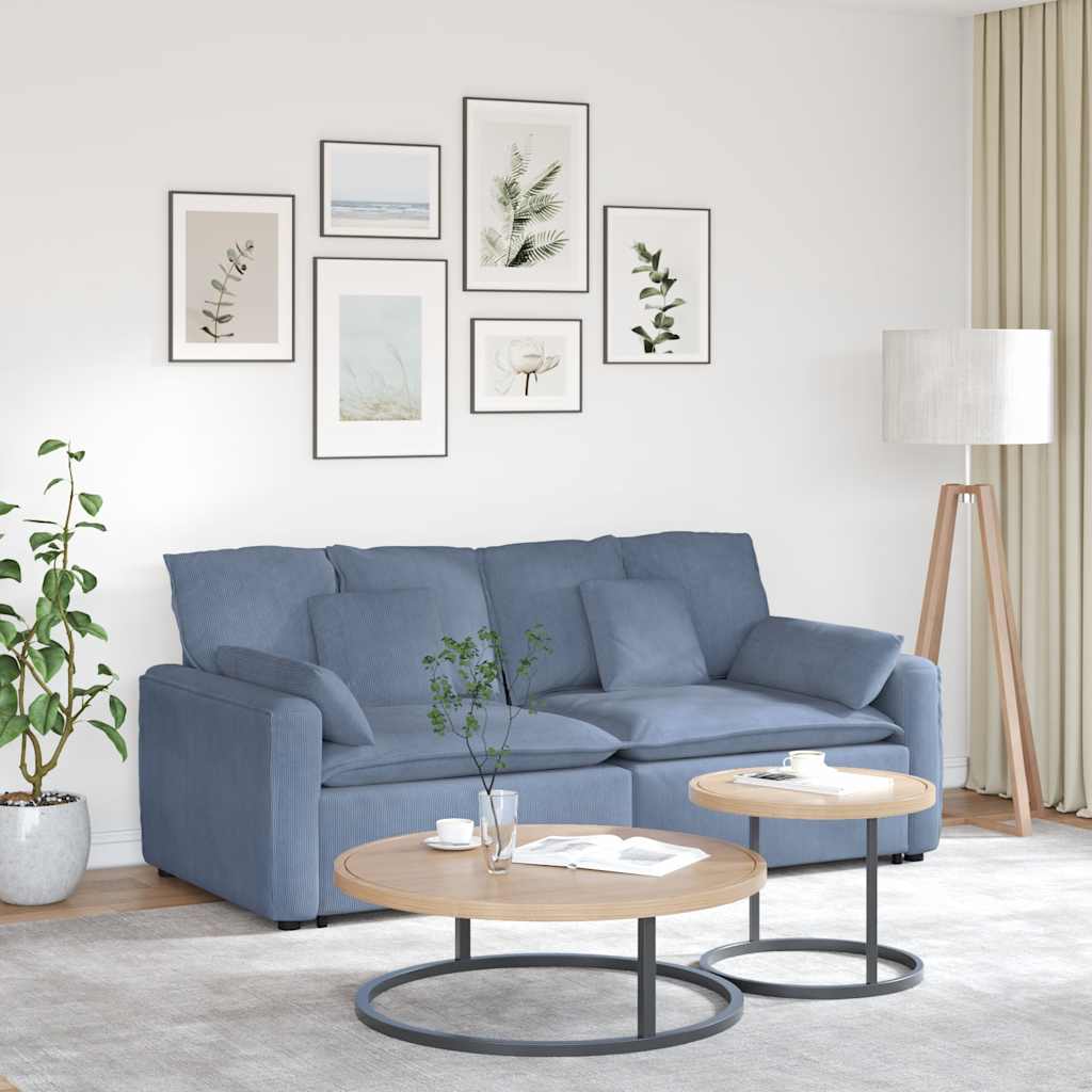 vidaXL Modulaire bank met kussens lichtgrijs