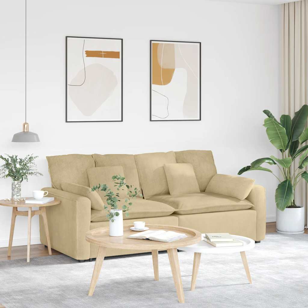 vidaXL Modulaire bank met kussens lichtgrijs