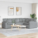 vidaXL Modular Sofa with Cushions Fabric Light Grey