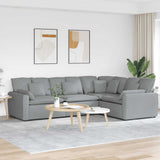 vidaXL Modular Sofa with Cushions Fabric Light Grey