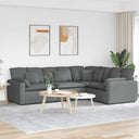 vidaXL Modular Sofa with Cushions Fabric Light Grey