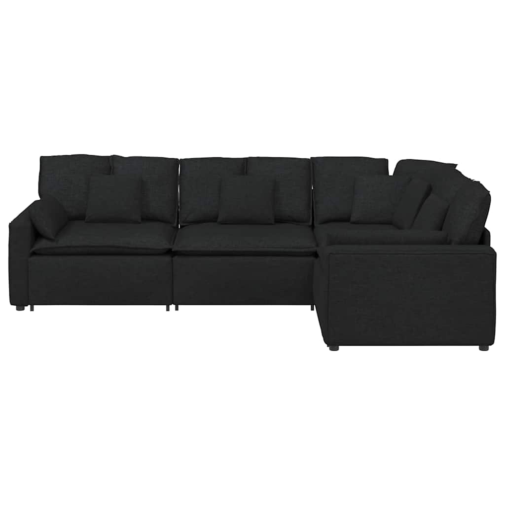 vidaXL Modular Sofa with Cushions Fabric Light Grey