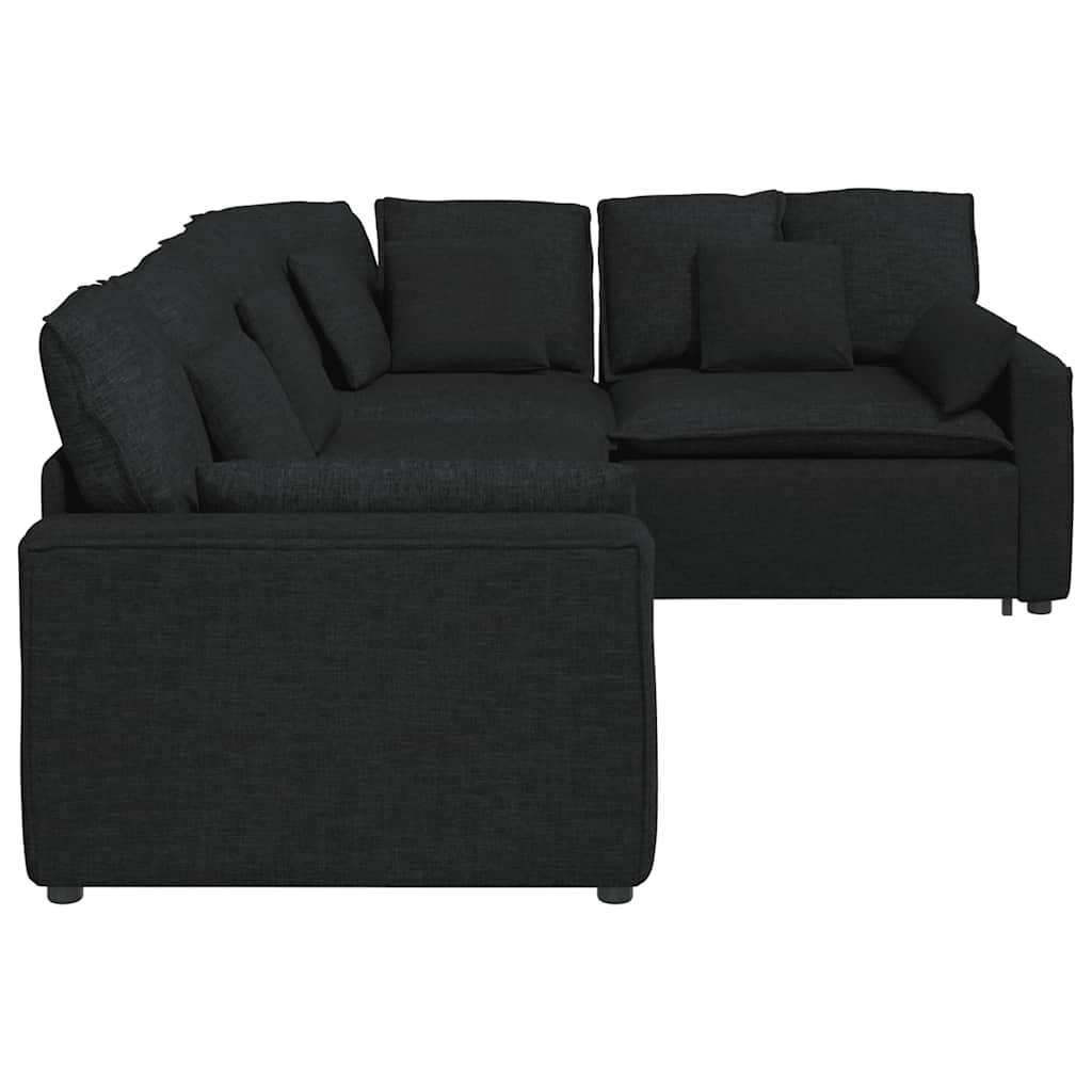 vidaXL Modular Sofa with Cushions Fabric Light Grey