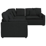 vidaXL Modular Sofa with Cushions Fabric Light Grey
