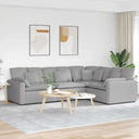vidaXL Modular Sofa with Cushions Fabric Light Grey
