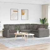 vidaXL Modular Sofa with Cushions Corduroy Fabric Light Grey