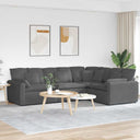 vidaXL Modular Sofa with Cushions Corduroy Fabric Light Grey