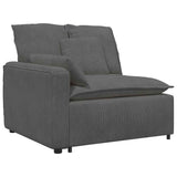 vidaXL Modular Sofa with Cushions Corduroy Fabric Light Grey