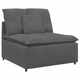 vidaXL Modular Sofa with Cushions Corduroy Fabric Light Grey