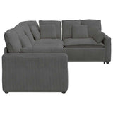 vidaXL Modular Sofa with Cushions Corduroy Fabric Light Grey