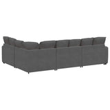 vidaXL Modular Sofa with Cushions Corduroy Fabric Light Grey