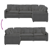 vidaXL Modular Sofa with Cushions Corduroy Fabric Light Grey