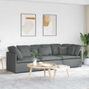 vidaXL Modular sofa with cushions fabric light grey