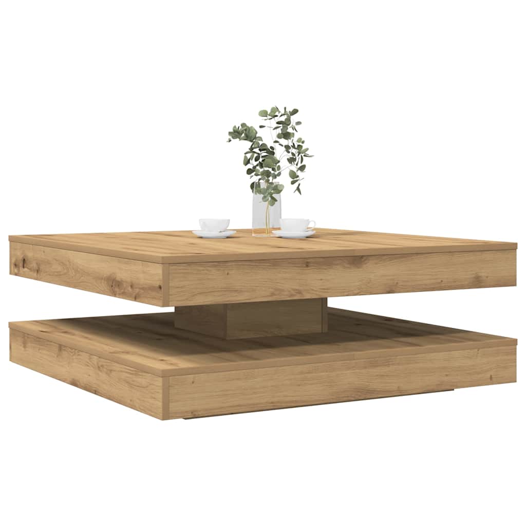 vidaXL Coffee table 360-degree rotating 90x90x34.5 cm white