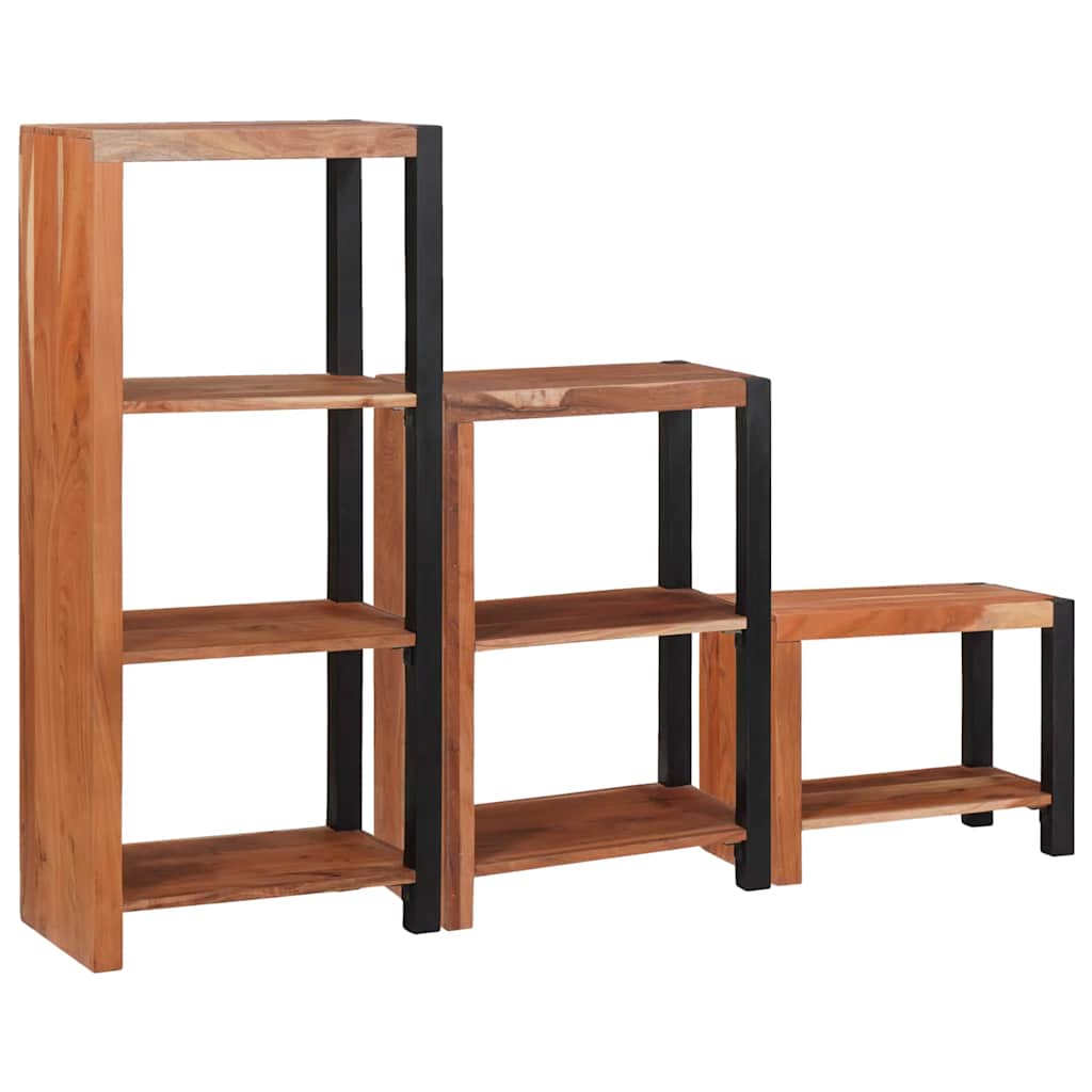 vidaXL Bookshelf 3 pcs Brown 50 x 30 x 110 cm Solid Acacia Wood