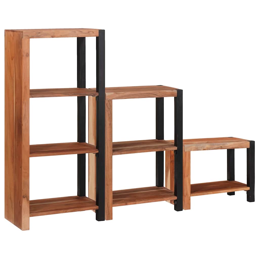vidaXL Bookshelf 3 pcs Brown 50 x 30 x 110 cm Solid Acacia Wood