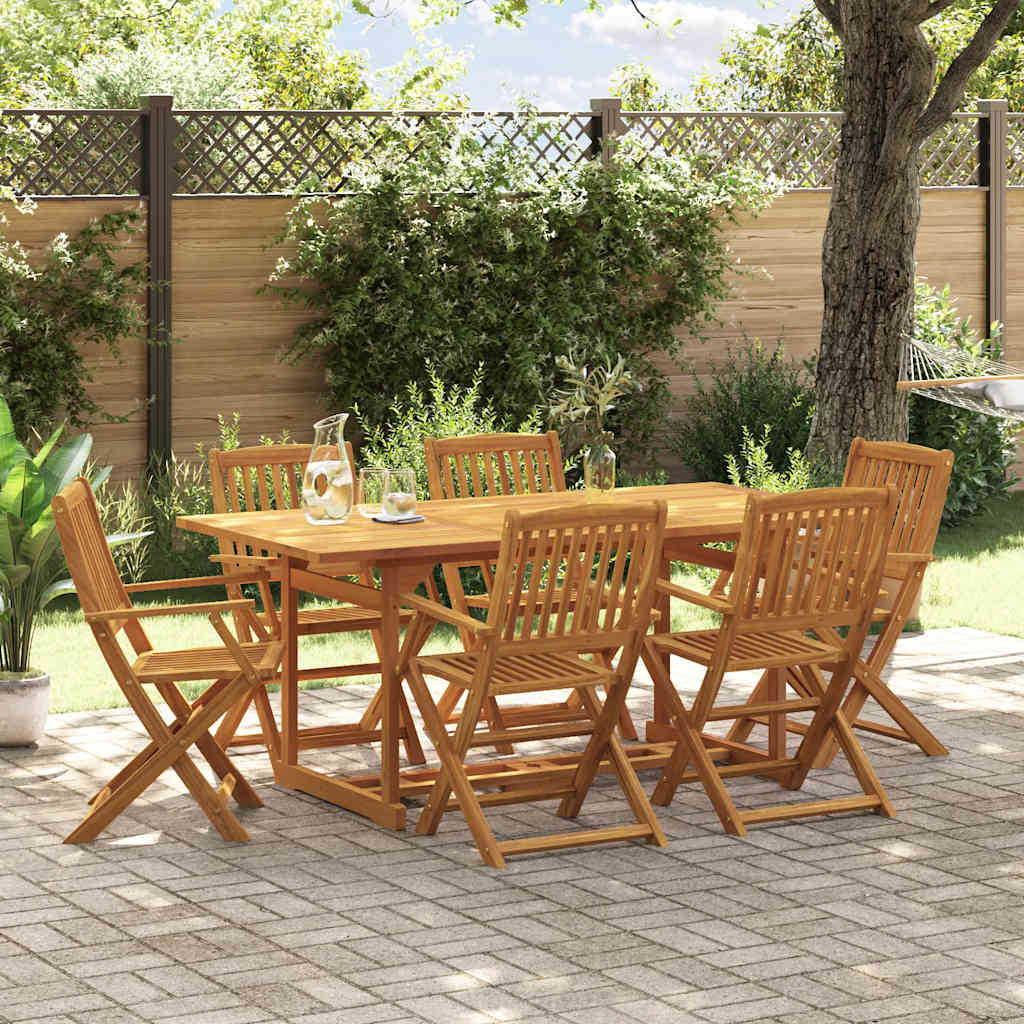 vidaXL 7-Piece Garden Dining Set 180x90x75 cm Solid Acacia Wood