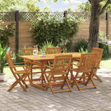 vidaXL 7-Piece Garden Dining Set 180x90x75 cm Solid Acacia Wood