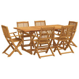 vidaXL 7-Piece Garden Dining Set 180x90x75 cm Solid Acacia Wood