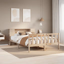 vidaXL Bed met boekenkast zonder matras grenenhout wit 120x190 cm