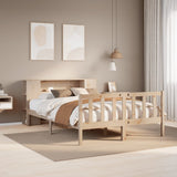 vidaXL Bed met boekenkast zonder matras grenenhout wit 120x190 cm