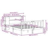 vidaXL Bed met boekenkast zonder matras grenenhout wit 120x190 cm