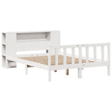vidaXL Bed met boekenkast zonder matras grenenhout wit 120x190 cm