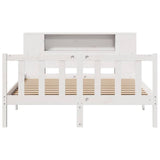 vidaXL Bed met boekenkast zonder matras grenenhout wit 120x190 cm