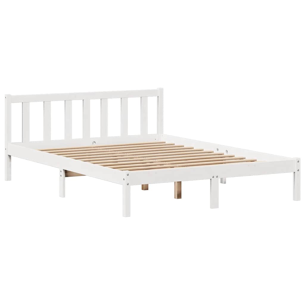 vidaXL Bed met boekenkast zonder matras grenenhout wit 120x190 cm