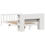 vidaXL Bed met boekenkast zonder matras grenenhout wit 120x190 cm